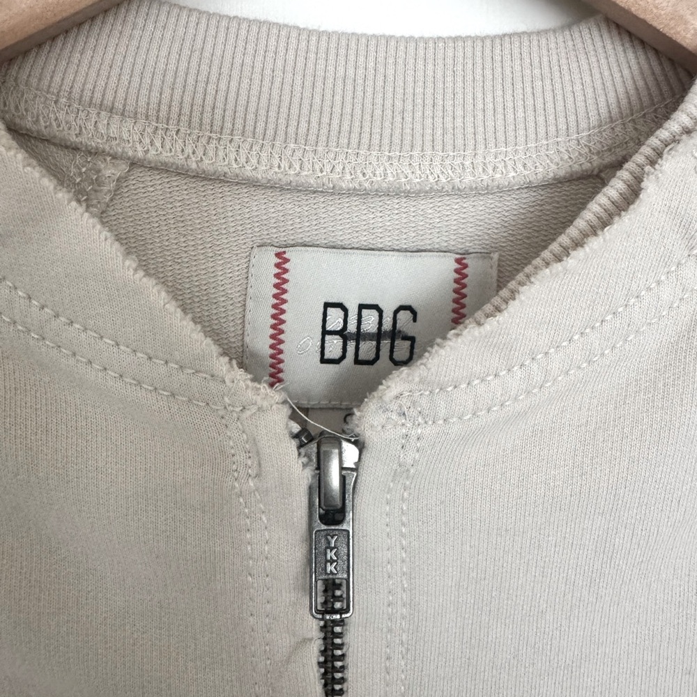 Urban Outfitters BDG 1970 ‘Khai’ Exposed Seam Cropped Sweatshirt Beige Small - Picture 7 of 12